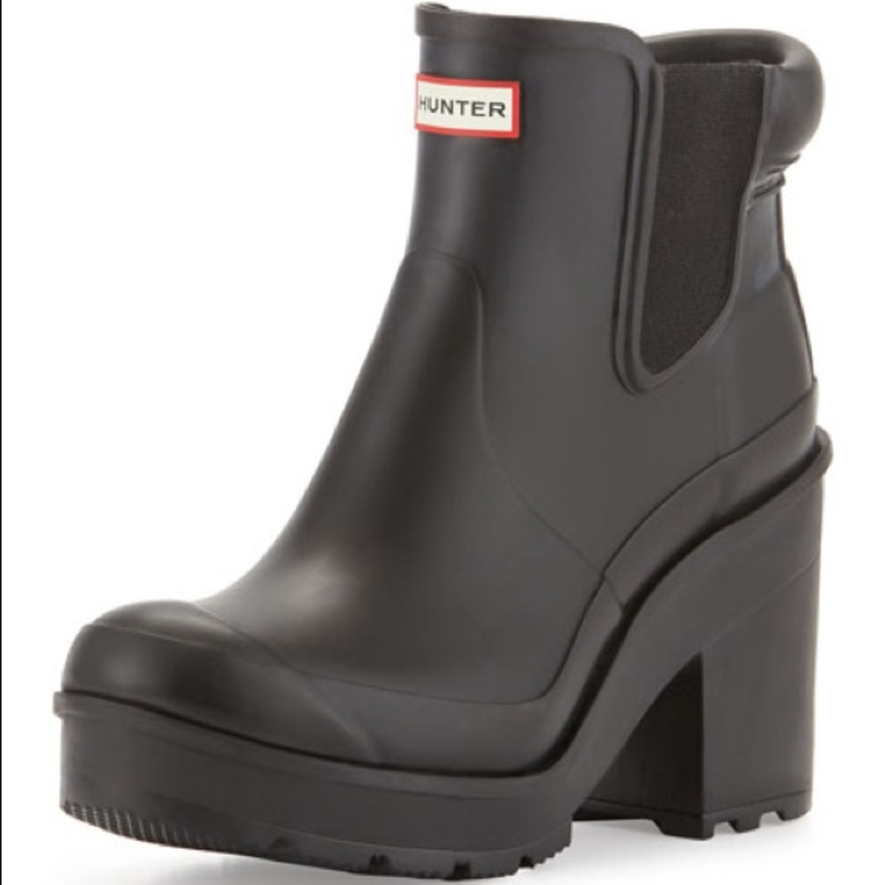 Hunter Block High Heel Chelsea Rain Boots